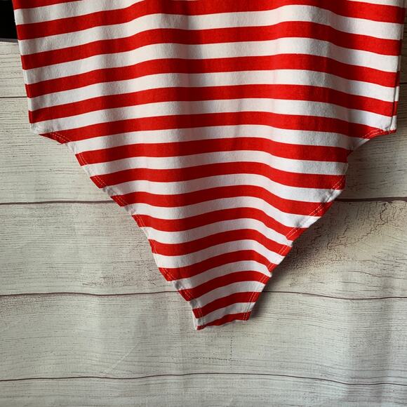 IML Isaac Morris Stripe USA Bodysuit Red White Blue Tank Size L - Picture 7 of 12